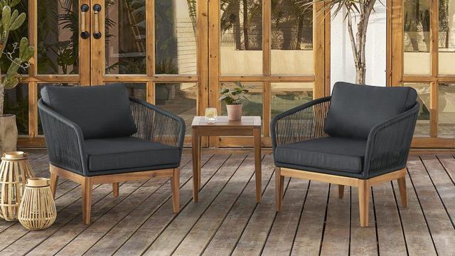 Maui Outdoor 2 Lounge Chairs & Side Table Set 
